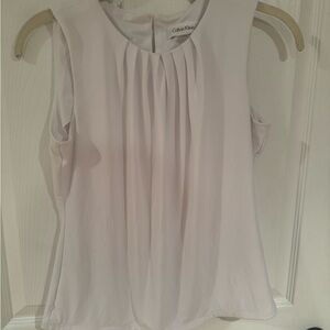 Calvin Klein Women's Cream Pleated Blouse